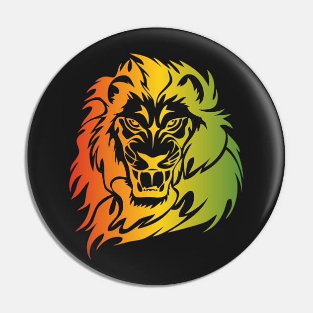 Rasta Lion of Judah Fire Pin by rastaseed