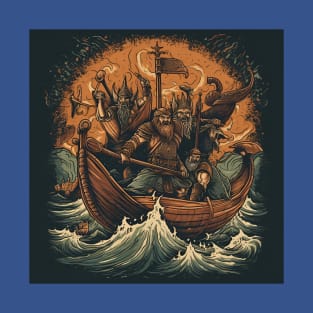 Viking Raiders on Longships T-Shirt