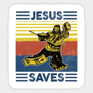 Jesus Saves - Hockey Fan Christian Funny Jesus Saves Goalie T-Shirt