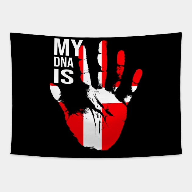 Danmarks Flag, My DNA Is Danish, Denmark Flag Tapestry by Jakavonis