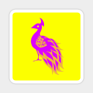 bright peacock bird in phoenix mariachi ecopop Magnet