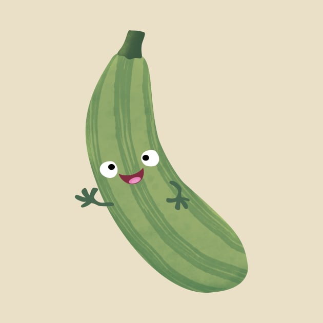 Cute zucchini happy cartoon illustration by FrogFactory