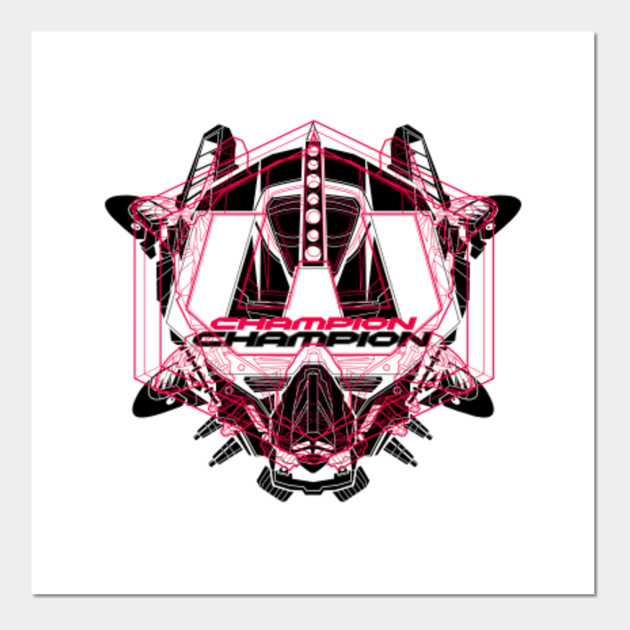 champion robot head red