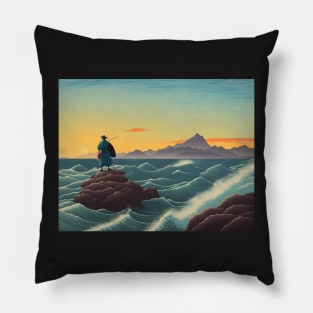 Ukiyo-e Japanese Art - Lone Fisherman Pillow