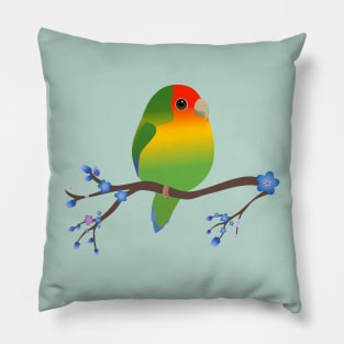 Cute egg shaped peach faced lovebird Pillow