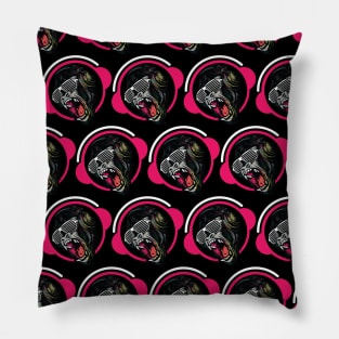 DJ monkey. Party pattern design Pillow