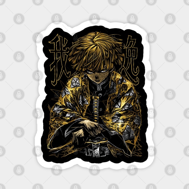 Zenitsu Agatsuma - Demon Slayer Magnet by Otaku Vibes
