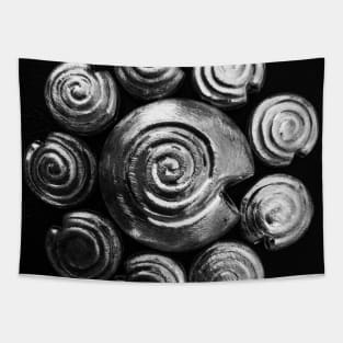 Silver Snails Geometry Circle Tapestry