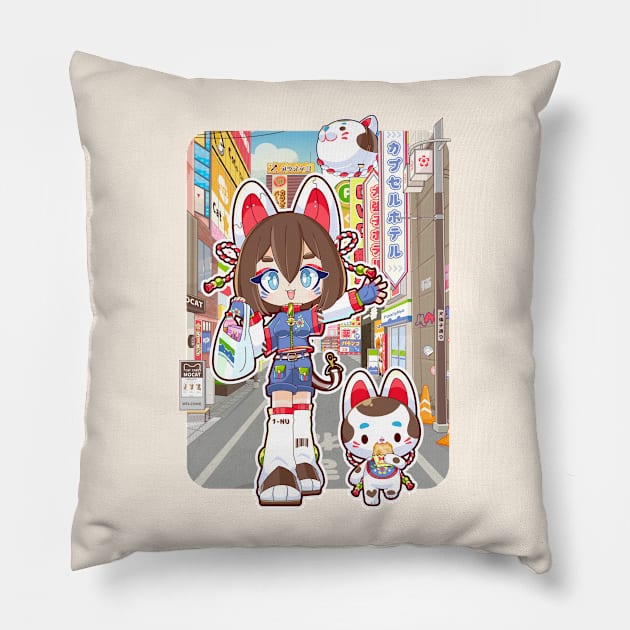 Haruko Inui & Inu Hariko Pillow by Kaidankuri