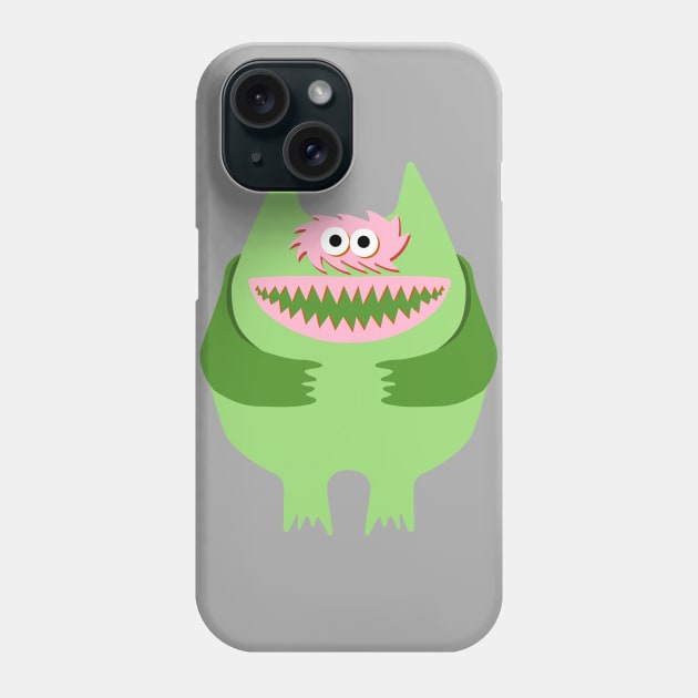 Green Nauga Stuffed Animal Cute Monster Throwback design Phone Case by Vector Deluxe