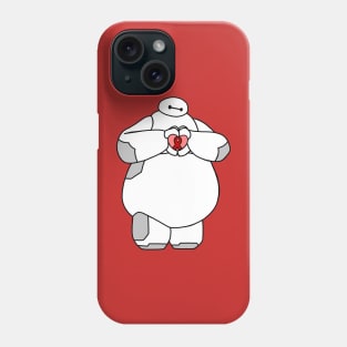 Health Care Robot Holding Awareness Ribbon (Red) Phone Case