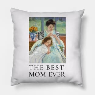 THE BEST KNITTING MOM EVER FINE ART VINTAGE STYLE CHILD AND MOTHER OLD TIMES. Pillow