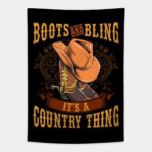 Boots And Bling Its A Country Thing Tapestry