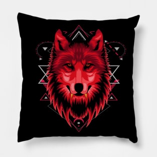 wolf classic retro vintage Pillow