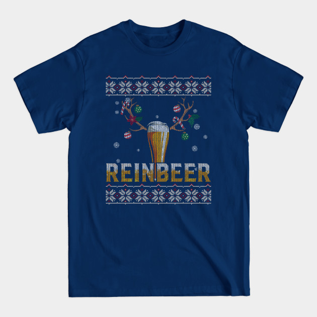 Disover Christmas Funny Drinking Beer Reindeer Rein-Beer Gifts - Beer Christmas - T-Shirt