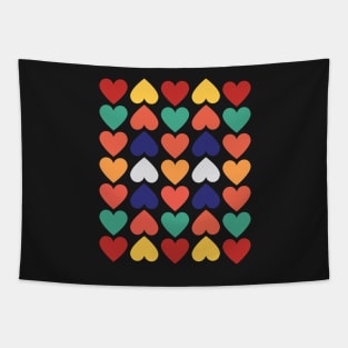 Multicolor Hearts Tapestry