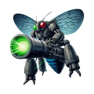 Cyborg Cicada Carrying Laser Cannon T-Shirt