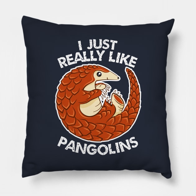 I Just Really Like Pangolins - Cute Pangolin Pillow by bangtees