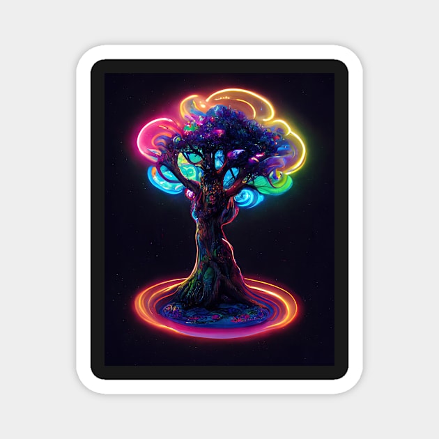 Cosmos Wishing Tree of Life and Dreams Magnet by AlexandrAIart