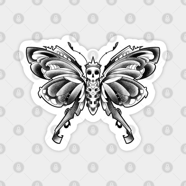 skull moth with crown Magnet by weilertsen