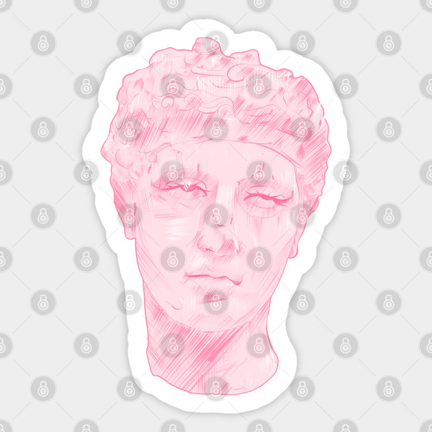 Greek Statue Iconic Eye Roll Sketch Drawing Greek Statue Design Sticker Teepublic