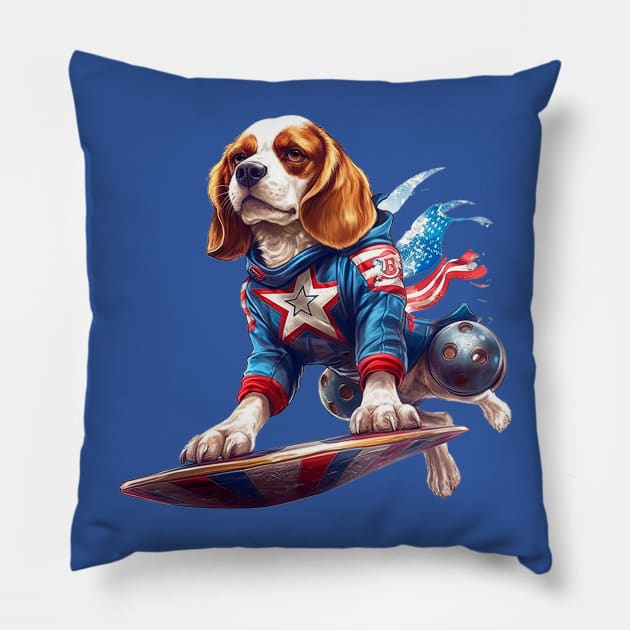 mighty superhero dog Pillow by enyeniarts