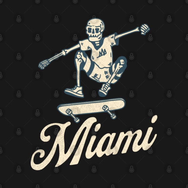 Miami, Florida Bony Skaters Skateboarding Vacationing by Contentarama