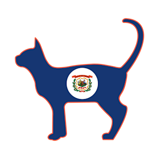 State of West Virginia Flag for Cat Lovers T-Shirt