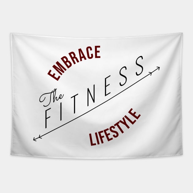 Embrace The Fitness Lifestyle | Minimal Text Aesthetic Streetwear Unisex Design for Fitness/Athletes | Shirt, Hoodie, Coffee Mug, Mug, Apparel, Sticker, Gift, Pins, Totes, Magnets, Pillows Tapestry by design by rj.