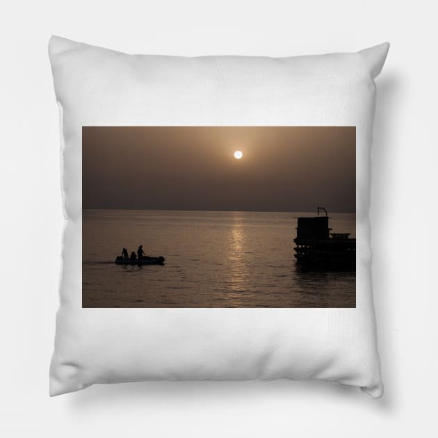 Red Sea Sunset Pillow by gdb2
