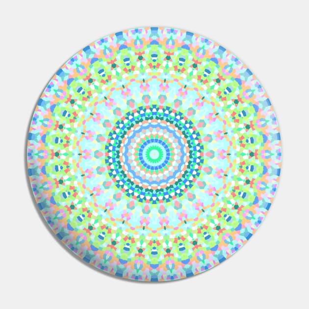 Colorful Geometric Mandala Pin by Kaleiope_Studio