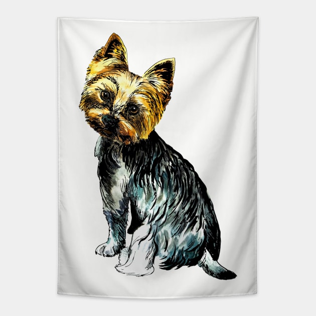 Yorkie Tapestry by VicaVeresk