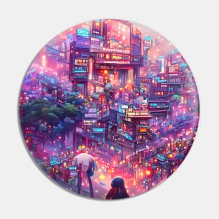 Futuristic Urban City Girl Pin