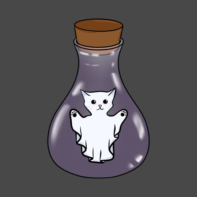 Ghost Cat Spirit In A Witches Jar by SkullFern