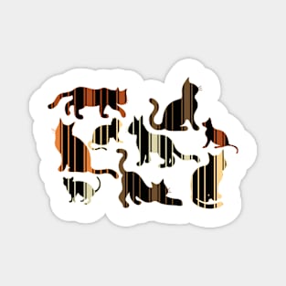 Striped Cats For Halloween , Optical Illusion Magnet