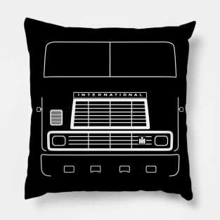 International Harvester 9670 cabover classic truck outline graphic (white) Pillow