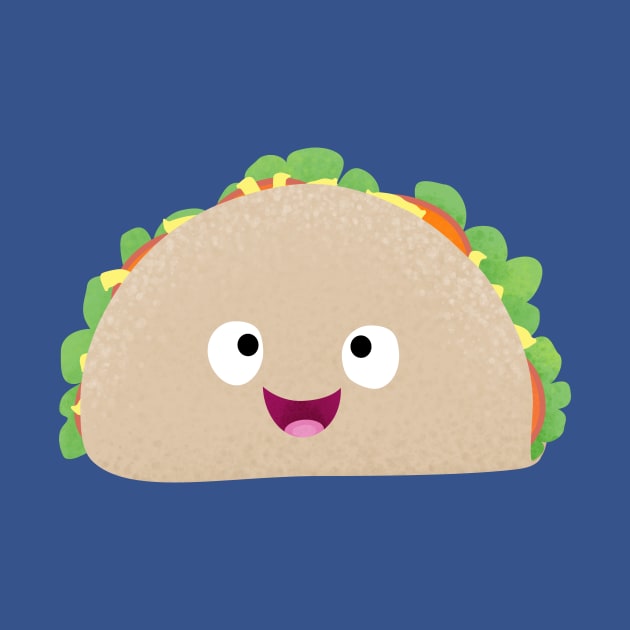 Cute happy smiling taco cartoon illustration by FrogFactory