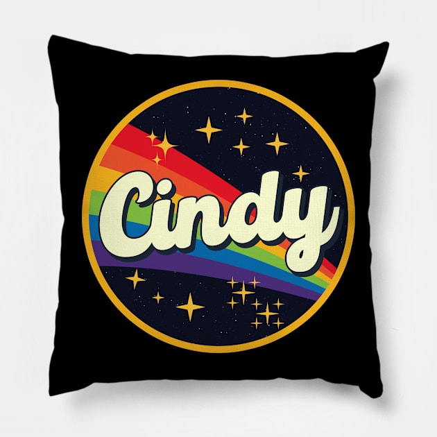 Cindy // Rainbow In Space Vintage Style Pillow by LMW Art