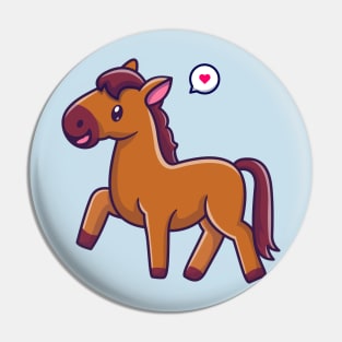 Cute Horse Walking Cartoon Pin