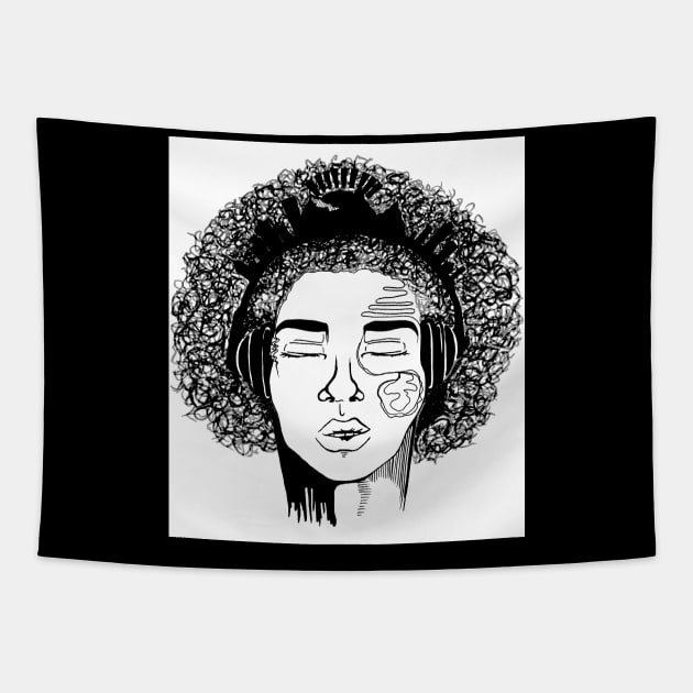 Afro Beats | Music Takes Me Places Tapestry by InkHiveCreative