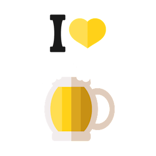 I love beer sign with mug drawing T-Shirt