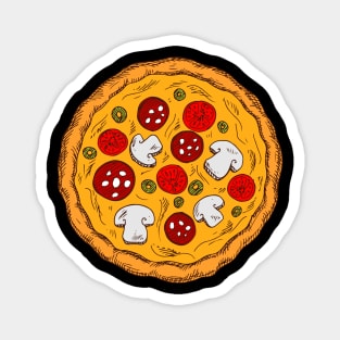 Detailed Pizza Colored Sketch Magnet