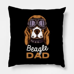 Beagle Dad Vintage Pilot Dog Owner Retro Dog Father Pillow