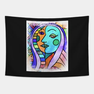 lady cubism Tapestry