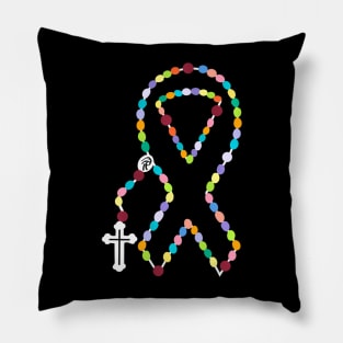 All Cancer Matters Awareness Cross All Ribbons Pillow