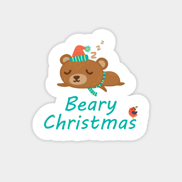 Beary Christmas | I Love Sleeping Gifts for Bear Lovers PJ Tshirt Magnet by teemaniac