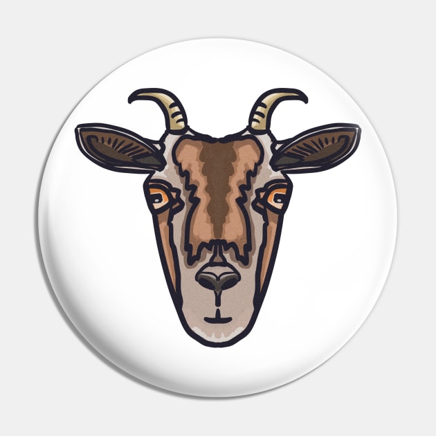 Goat Face Pin by Nigh-designs