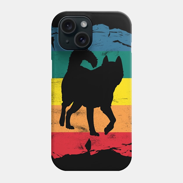Husky Distressed Vintage Retro Silhouette Phone Case by DoggyStyles
