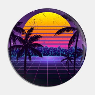 Synthwave Sunset Aesthetic Pin