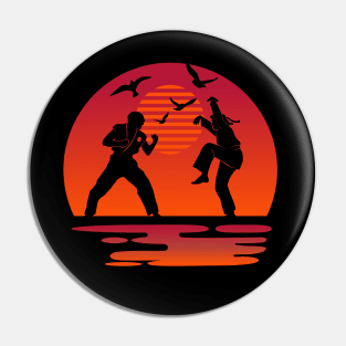 Two Karate Masters on Sunset Pin